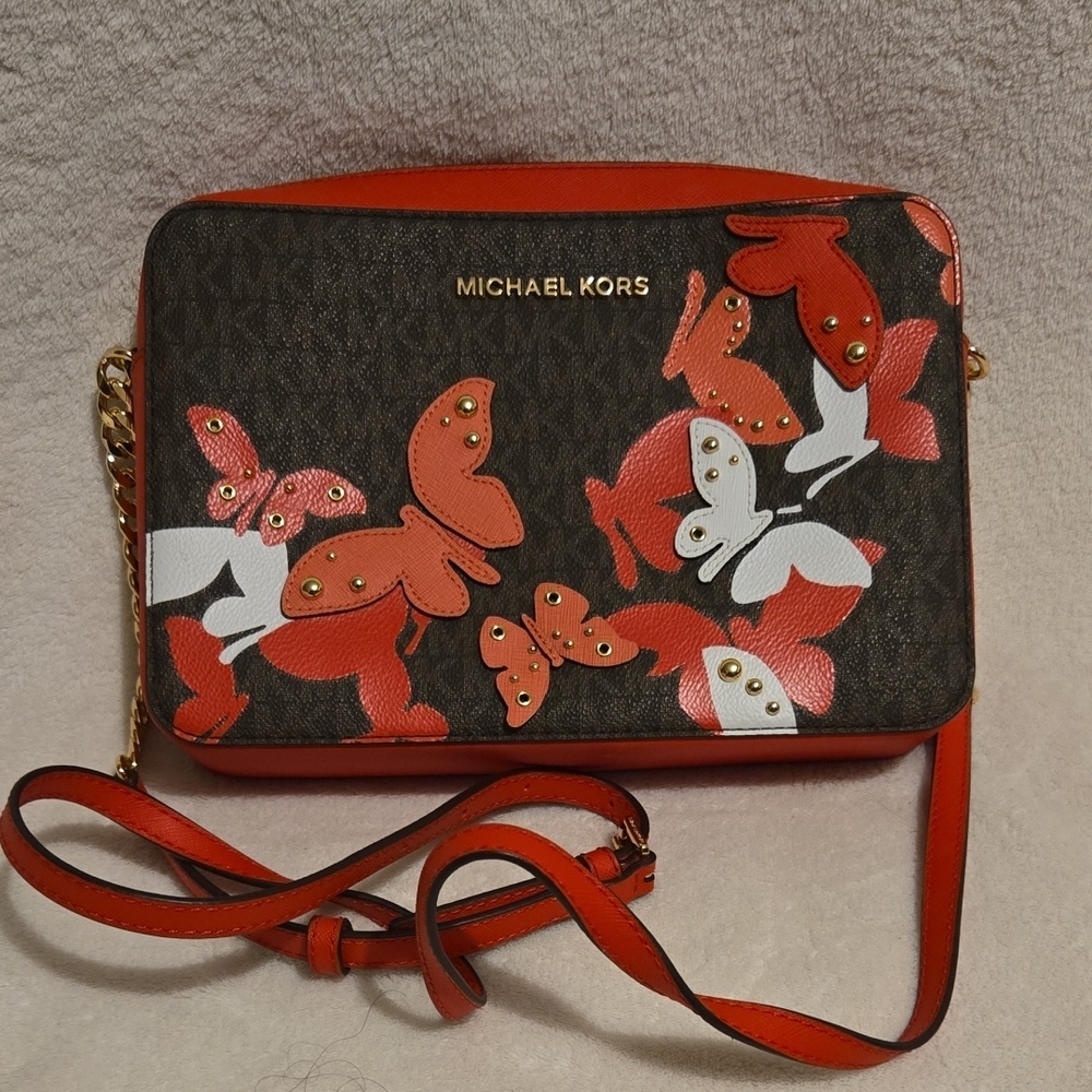 Michael Kors Red Butterfly Crossbody Bag